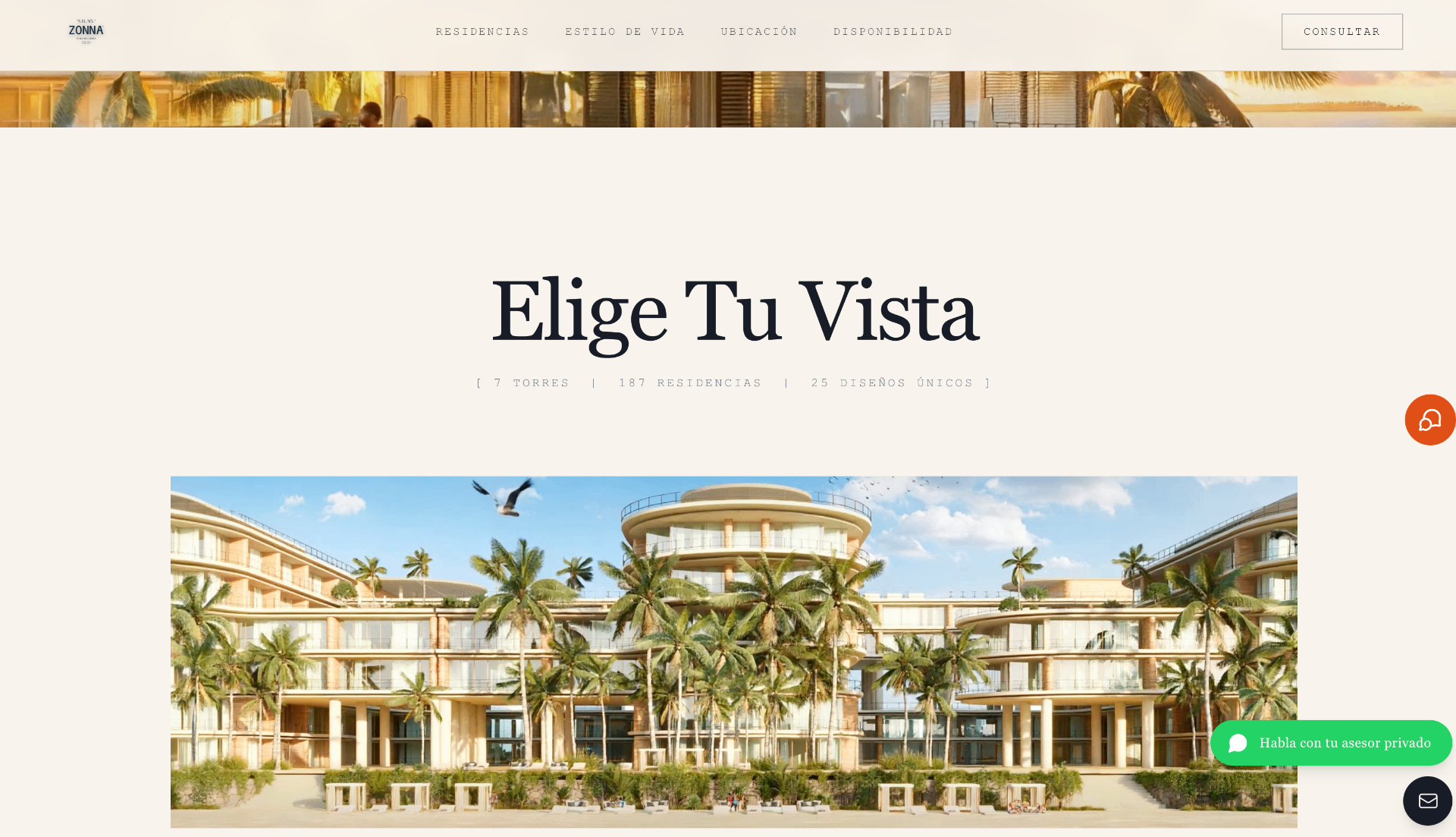 Zonna · Elige Tu Vista website preview